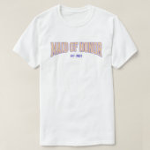 Orange + Beige Stripe Navy MAID OF HONOR  Tシャツ (デザイン正面)