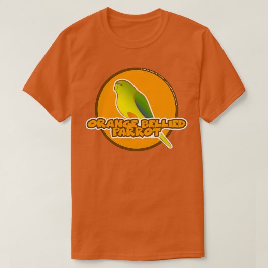 Orange Bellied Parrot Critically Endangered Tシャツ (デザイン正面)