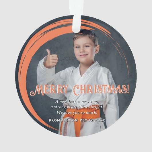 Orange Belt Judo Promotion Christmas Ornament  オーナメント (裏面)
