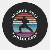 Orange Belt Level Unlocked Achievement Karate Keep ラウンドシール (正面)