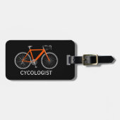 Orange Bicycle On Black ラゲッジタグ (正面横)