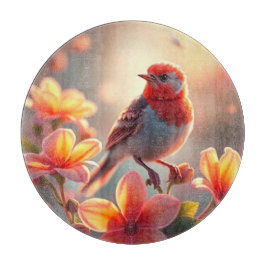 Orange Bird Floral Cutting Board カッティングボード