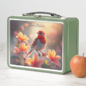 Orange Bird Floral Lunchbox メタルランチボックス (インサイチュ)