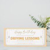 Orange Birthday Driving Lessons Gift Voucher Card 招待状 (スタンド正面)
