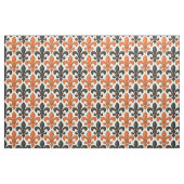 Orange Black Baroque Fleur-de-lis Pattern Design  ファブリック (ファットクウォーター)