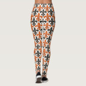 Orange Black Baroque Fleur-de-lis Pattern Design  レギンス (裏面)