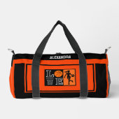 Orange Black Basketball Player Girl Birthday ダッフルバッグ (正面)