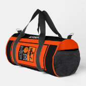Orange Black Basketball Player Girl Birthday ダッフルバッグ (右コーナー)