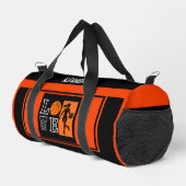 Orange Black Basketball Player Girl Birthday ダッフルバッグ (右コーナー)