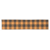  Orange Black Crosshatch Buffalo Check ショートテーブルランナー (横)