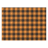  Orange Black Crosshatch Buffalo Check テーブルクロス (正面(横))