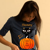 Orange & Black Cute Cat Matching Family Halloween Tシャツ