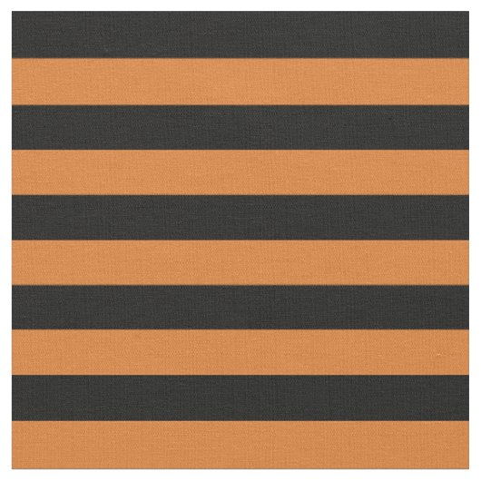 Orange Black Horizontal Stripes Half Inch Size ファブリック (クローズアップ)