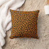 Orange Black Maze Lines クッション (ブランケット)
