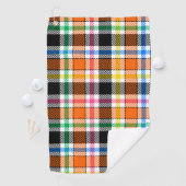 Orange Black Multicolour Flannel Plaid Tartan ゴルフタオル (インサイチュ)