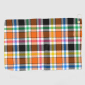 Orange Black Multicolour Flannel Plaid Tartan ゴルフタオル (横)