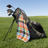 Orange Black Multicolour Flannel Plaid Tartan ゴルフタオル (グリーン)