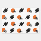 Orange & Black Star Power Football Game Day ラッピングペーパーシート (正面2)