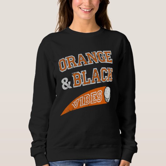 Orange & Black Vibes Hockey Team Fan スウェットシャツ (正面)