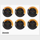 Orange Black Wavy Silver with Logo Product Labels ラウンドシール (シート)