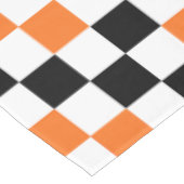 Orange Black White Checkered Pattern Design テーブルクロス (アングル)