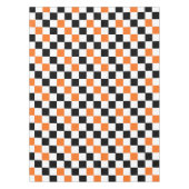 Orange Black White Checkered Pattern Design テーブルクロス (正面)