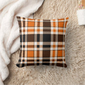 Orange Black White Flannel Tartan Pattern Design  クッション (ブランケット)