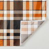 Orange Black White Flannel Tartan Pattern Design  タペストリー