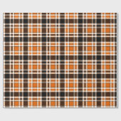 Orange Black White Flannel Tartan Pattern Design  ラッピングペーパー (フラット)