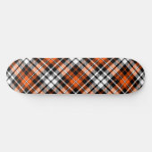 Orange Black White Plaid Tartan Pattern Design  スケートボード (横)