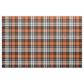 Orange Black White Plaid Tartan Pattern Design  ファブリック (ファットクウォーター)