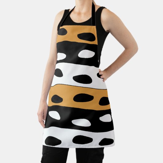 Orange Black White Stripes エプロン (インサイチュ)