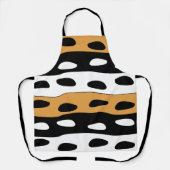 Orange Black White Stripes エプロン (正面)