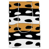 Orange Black White Stripes ミディアムペーパーバッグ (裏面)