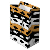 Orange Black White Stripes ミディアムペーパーバッグ (裏面アングル)