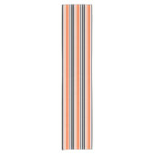 Orange Black White Stripes Pattern Design ショートテーブルランナー (正面)