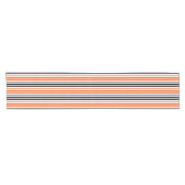 Orange Black White Stripes Pattern Design ショートテーブルランナー (横)