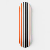 Orange Black White Stripes Pattern Design  スケートボード (正面)