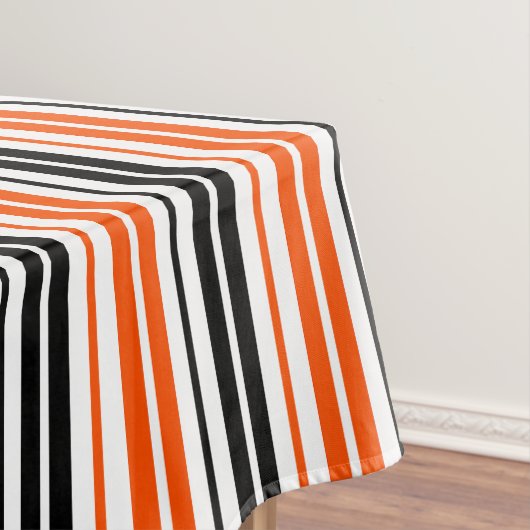 Orange Black White Stripes Pattern Design  テーブルクロス (インサイチュ)