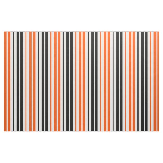 Orange Black White Stripes Pattern Design  ファブリック (ファットクウォーター)