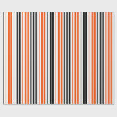 Orange Black White Stripes Pattern Design  ラッピングペーパー (フラット)