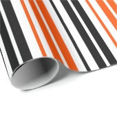 Orange Black White Stripes Pattern Design  ラッピングペーパー (ロールコーナー)
