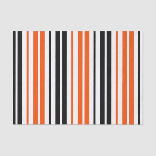 Orange Black White Stripes Pattern Design  薄葉紙 (正面)