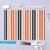 Orange Black White Stripes Pattern Design  薄葉紙 (クラフト)