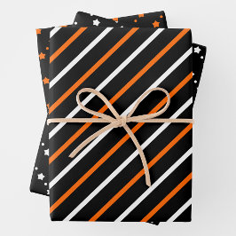 Orange, Black & White Wrapping Paper Sheets ラッピングペーパーシート