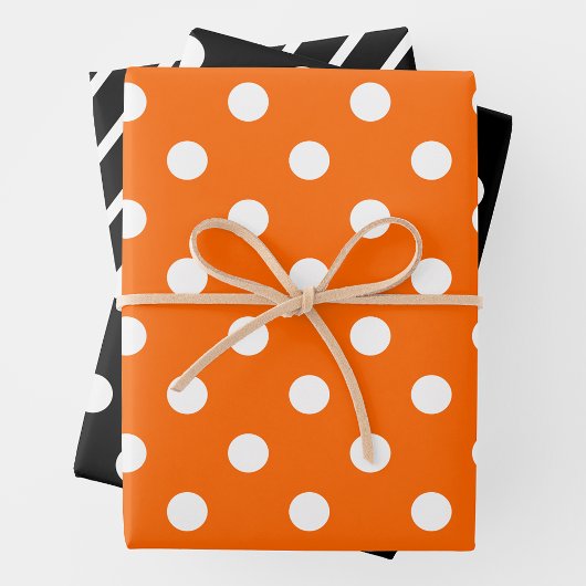 Orange, Black & White Wrapping Paper Sheets ラッピングペーパーシート