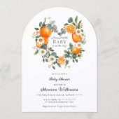 Orange Blossom Baby Shower Arch Invitation 招待状 (正面)