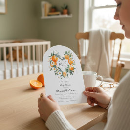 Orange Blossom Baby Shower Arch Invitation 招待状
