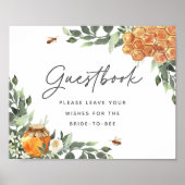 Orange Blossom Honey Bee Guestbook ポスター (正面)