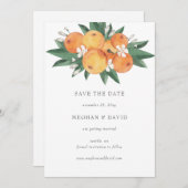 Orange Blossoms Citrus Botanical Save the Date 案内状 (正面/裏面)